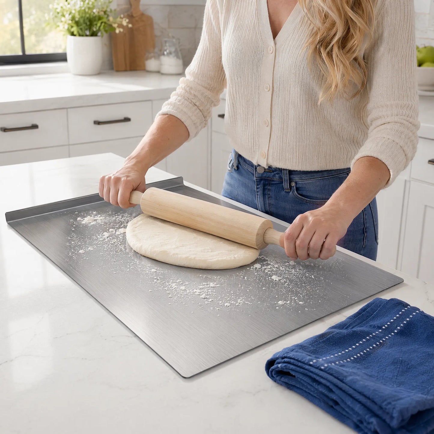 Food Grade Titanium Metal Cutting Board - Durable Large Kitchen Chopping Block for Meat, Fruits, Vegetables, and Baking - Easy to Clean for Everyday Cooking