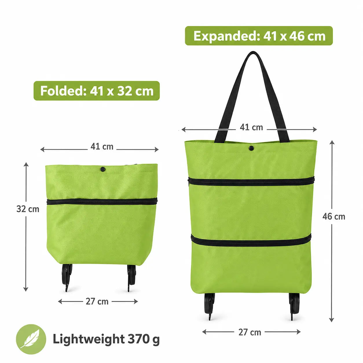 Foldable Rolling Shopping Cart with Wheels, Reusable Grocery Tote, Lightweight Oxford Cloth Bag with Handles for Groceries, Laundry, Travel, and Errands