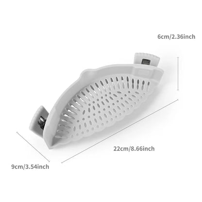 Silicone Clip-On Colander and Strainer for Pots, Pans, and Bowls - Ideal Kitchen Tool for Draining Pasta and Vegetables