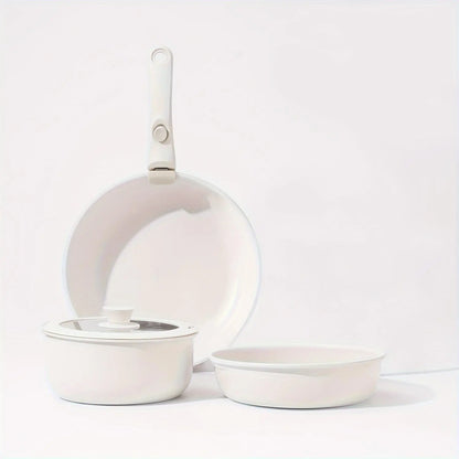 Portable Detachable Handle Aluminum Alloy Cookware Set with Lid and Frying Pan, Complete Kitchen Cooking Pots and Pans Collection