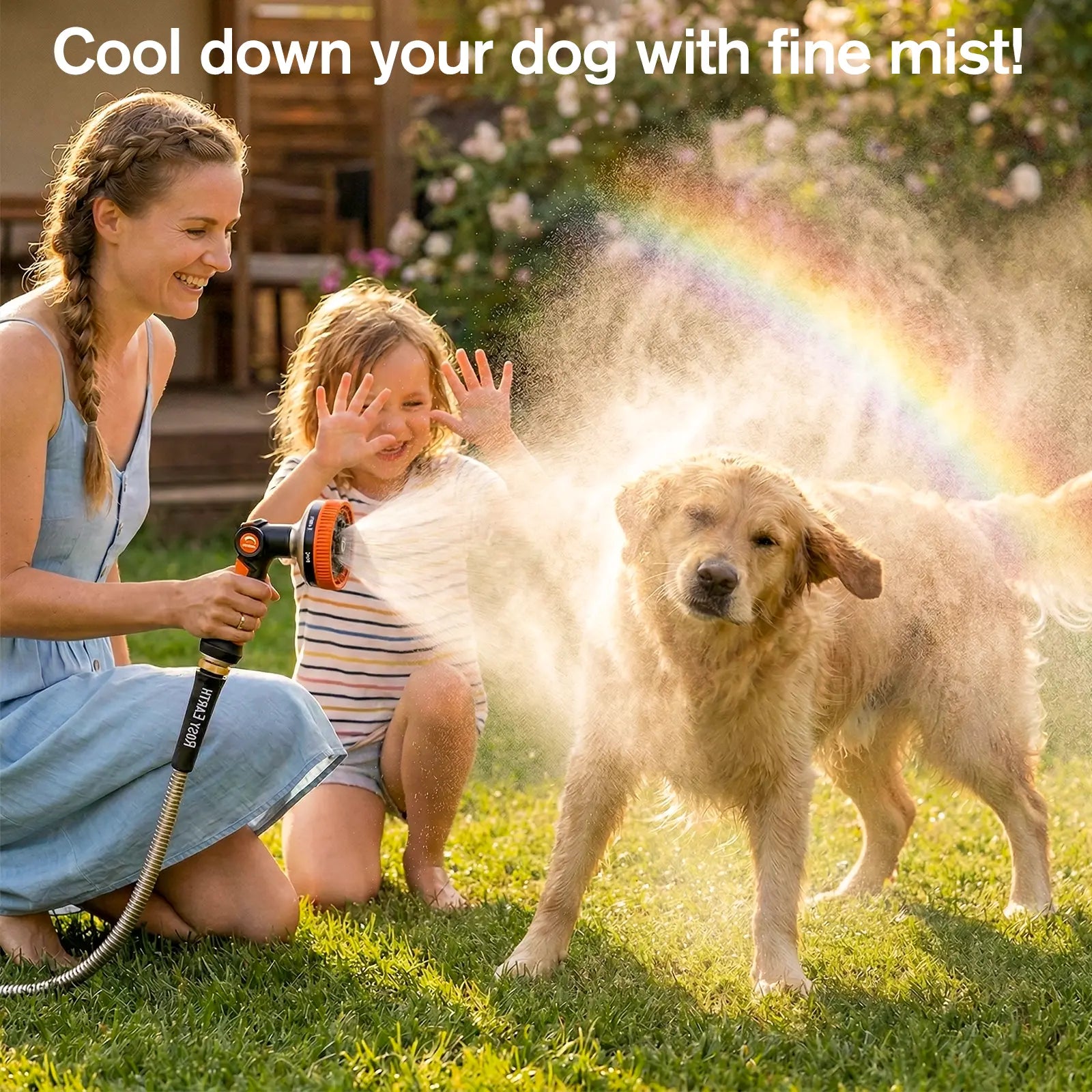 Rosy Earth Stainless Steel Garden Hose - Available in 25, 50, 75, and 100 Feet Lengths, Durable No-Kink Flexible Hose with Sprayer for Efficient Watering and Irrigation Solutions