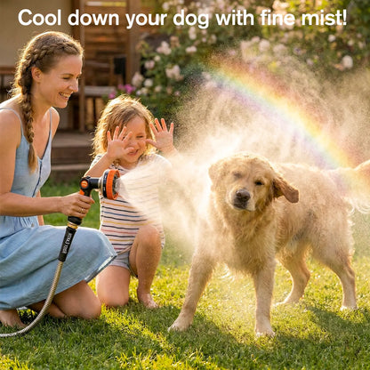 Rosy Earth Stainless Steel Garden Hose - Available in 25, 50, 75, and 100 Feet Lengths, Durable No-Kink Flexible Hose with Sprayer for Efficient Watering and Irrigation Solutions