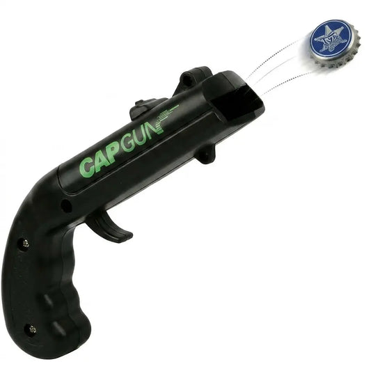 Lightweight ABS Plastic Kitchen Bar Utensil - Novelty Beer Bottle Opener Cap Gun, Ergonomic Design, Extended Shooting Range, Ideal Gift for Beer Enthusiasts, Camping & BBQ Events