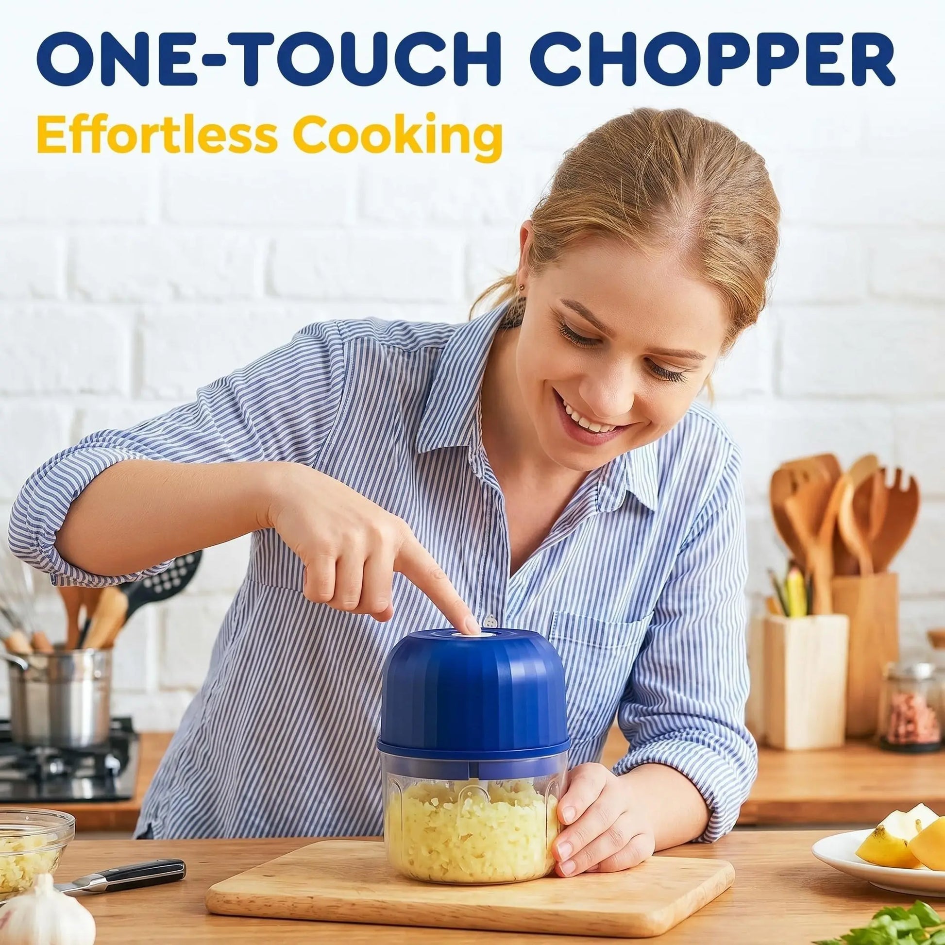 Portable Electric Garlic & Vegetable Chopper – USB Rechargeable Mini Food Processor