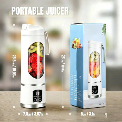 Portable 15.22 Oz USB Rechargeable Personal Blender with LED Display - Durable ABS Material, Ideal for Smoothies and Juices, Essential for Home Kitchen