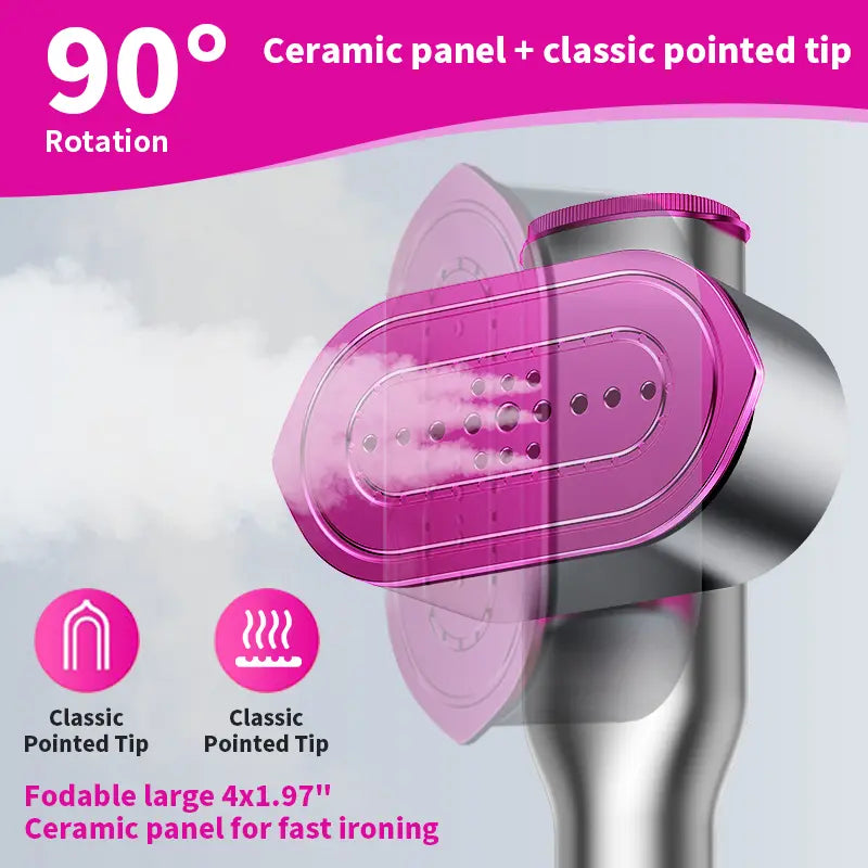 Dr. Flash Portable Garment Steamer with LED Display, 7 Heat Settings, Fast 5-Second Heating, 90° Swivel Handle - Ideal for Travel and Gifting
