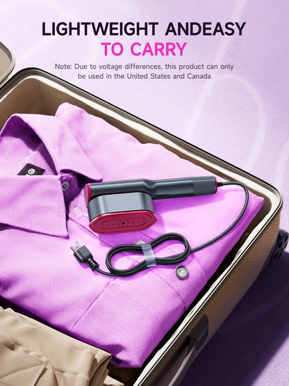 Dr. Flash Portable Garment Steamer with LED Display, 7 Heat Settings, Fast 5-Second Heating, 90° Swivel Handle - Ideal for Travel and Gifting