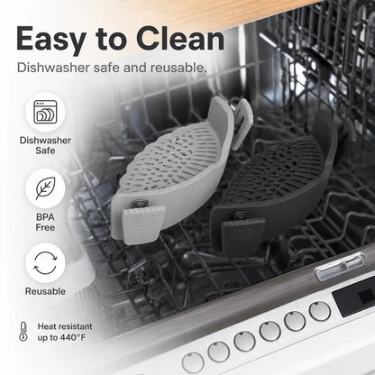 Silicone Clip-On Colander and Strainer for Pots, Pans, and Bowls - Ideal Kitchen Tool for Draining Pasta and Vegetables