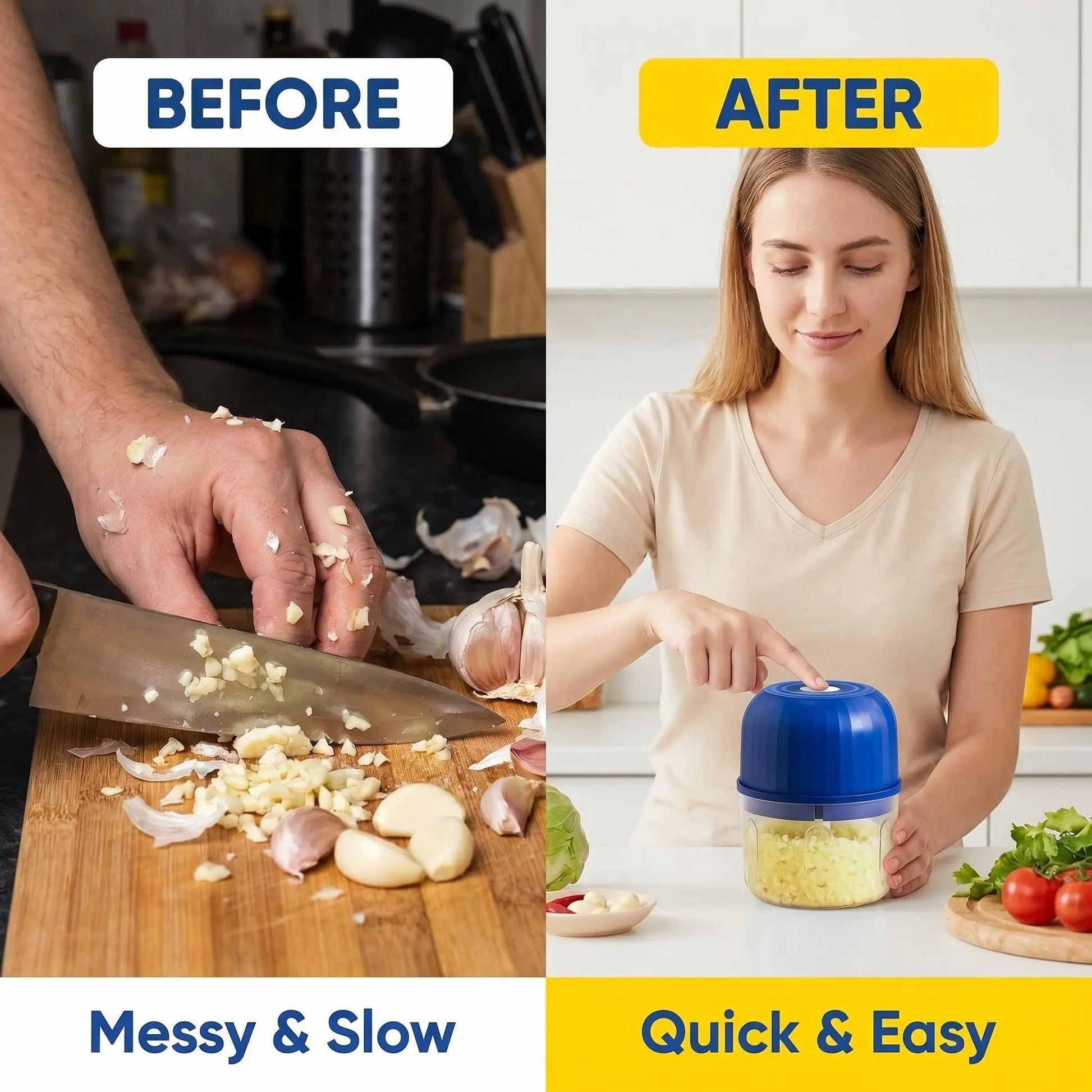 Portable Electric Garlic & Vegetable Chopper – USB Rechargeable Mini Food Processor