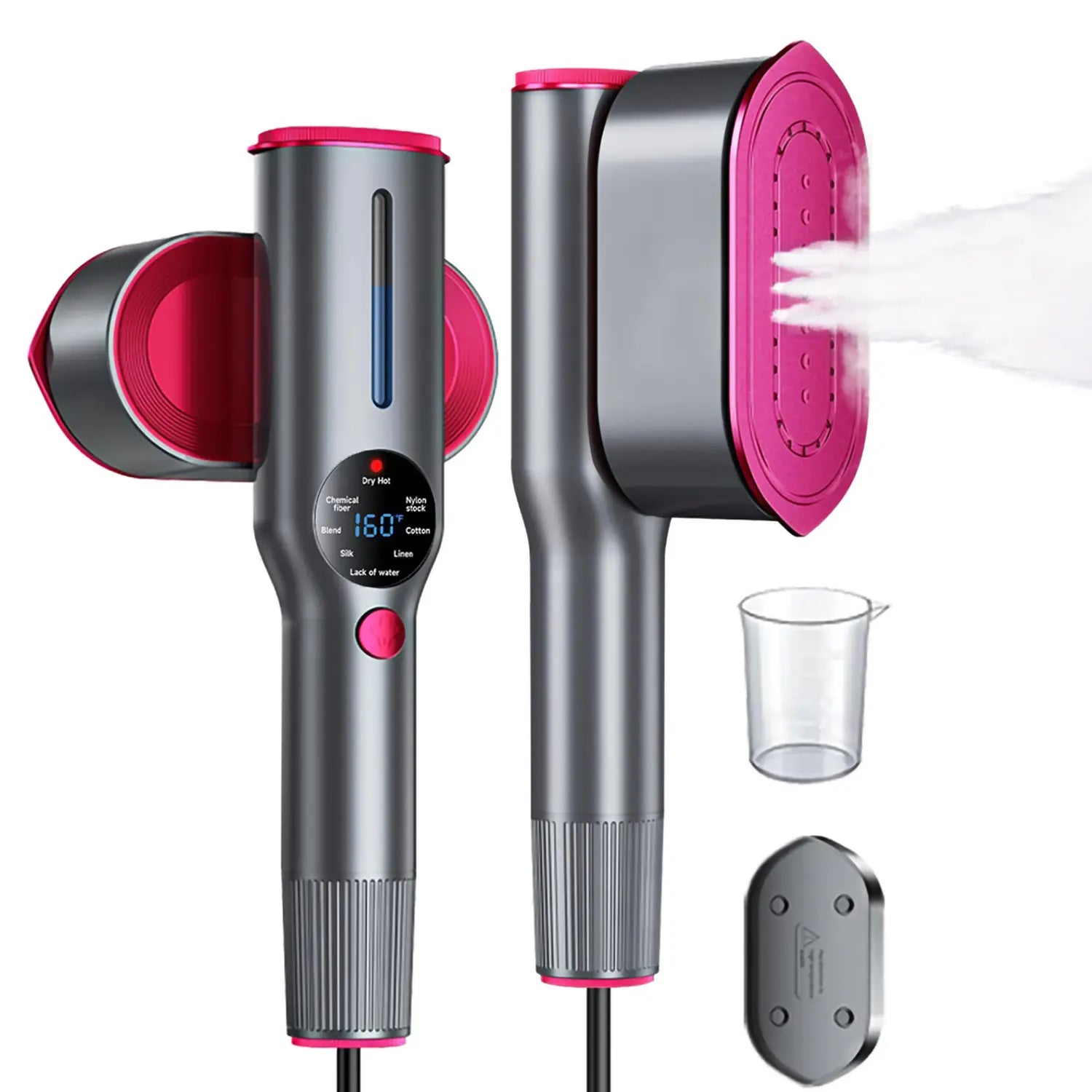 Dr. Flash Portable Garment Steamer with LED Display, 7 Heat Settings, Fast 5-Second Heating, 90° Swivel Handle - Ideal for Travel and Gifting