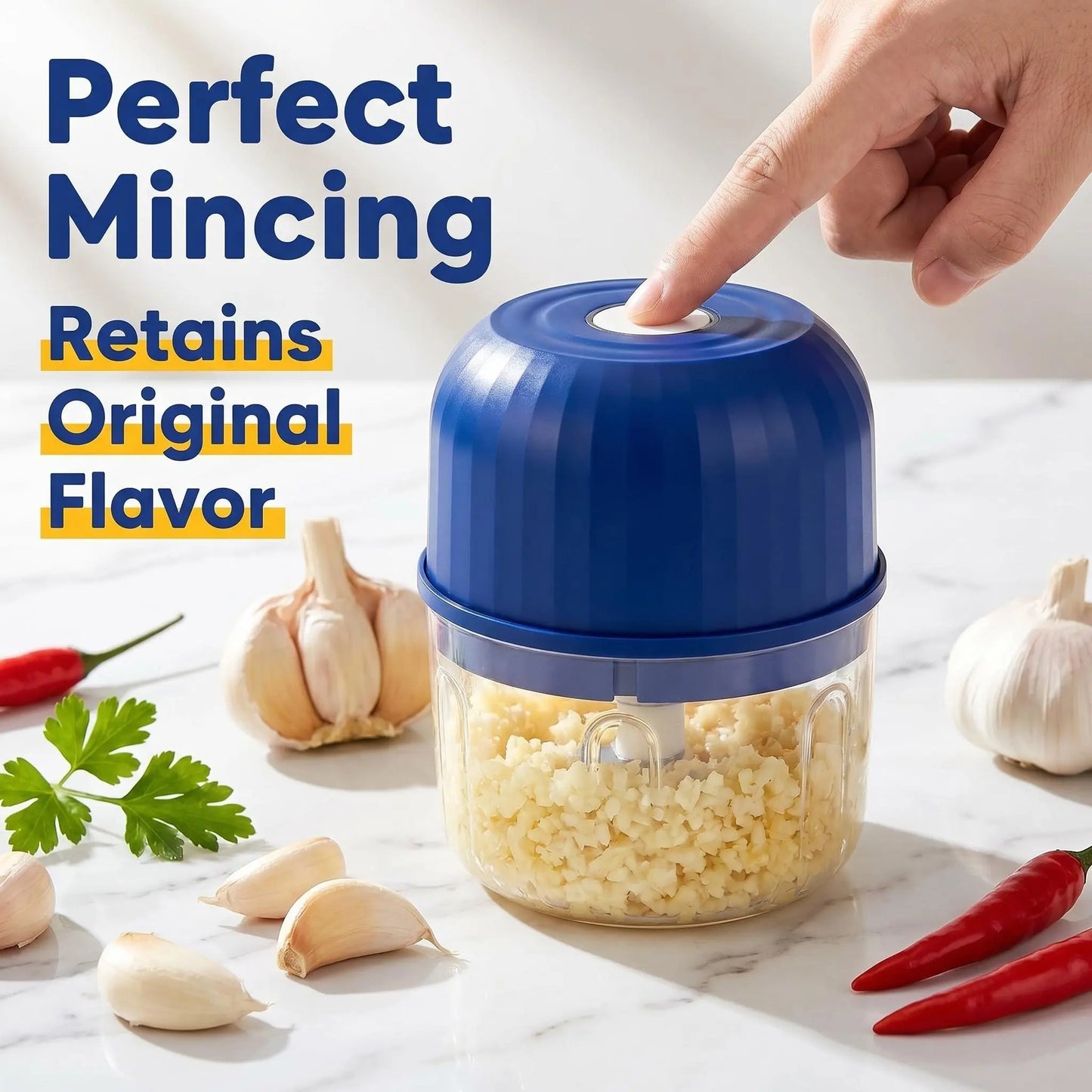 Portable Electric Garlic & Vegetable Chopper – USB Rechargeable Mini Food Processor