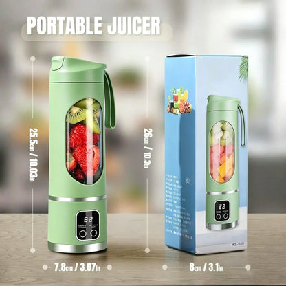 Portable 15.22 Oz USB Rechargeable Personal Blender with LED Display - Durable ABS Material, Ideal for Smoothies and Juices, Essential for Home Kitchen