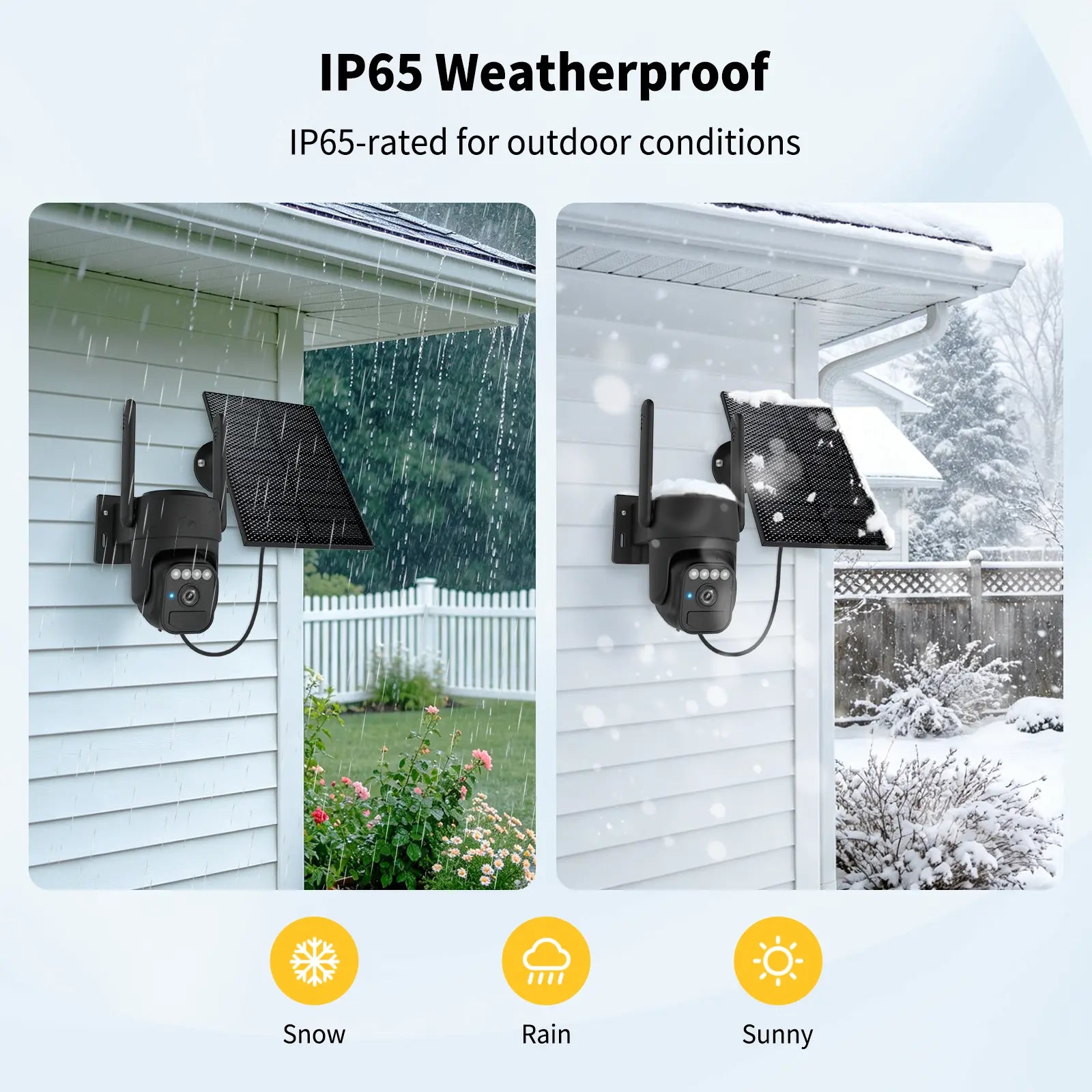 Outdoor Wireless Wi-Fi Solar Camera Set (2 Packs) with Night Vision, IP65 Weatherproof Rating, Motion Detection, Pan & Tilt Control, and Two-Way Audio